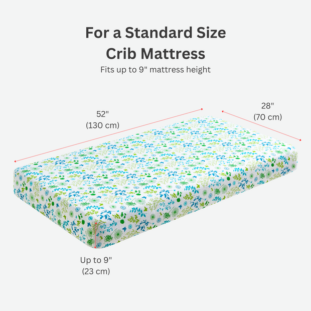 Organic Muslin Cotton Crib Sheet - Meadow