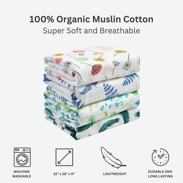 Organic Muslin Cotton Fitted Crib Sheet - Dandelion