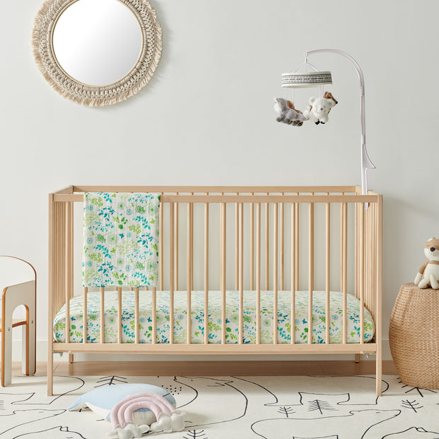 Organic Muslin Cotton Crib Sheet - Meadow