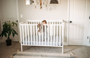 Muslin Cotton Fitted Crib Sheet - Grey Stripes Design