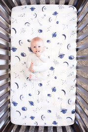 Muslin Cotton Fitted Crib Sheet - Space Design