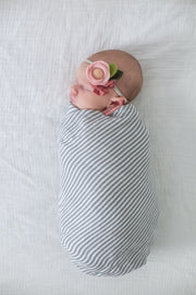 Gray Stripe Swaddle Blanket