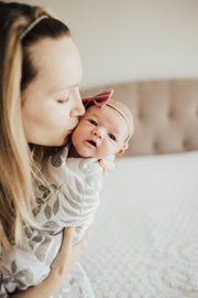 Gray Leaf Swaddle Blanket