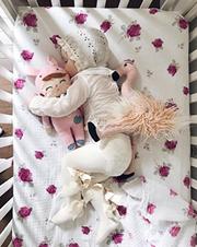 pink fitted crib sheet margaux & may 