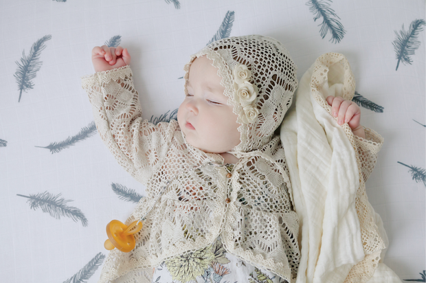 Organic Swaddle Blankets - Grey Feather & Dandelion
