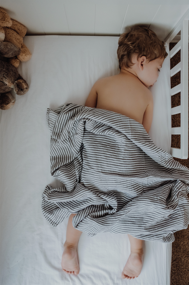 Gray Stripe Swaddle Blanket