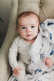 Bamboo Viscose and Organic Cotton Space Swaddle Blanket