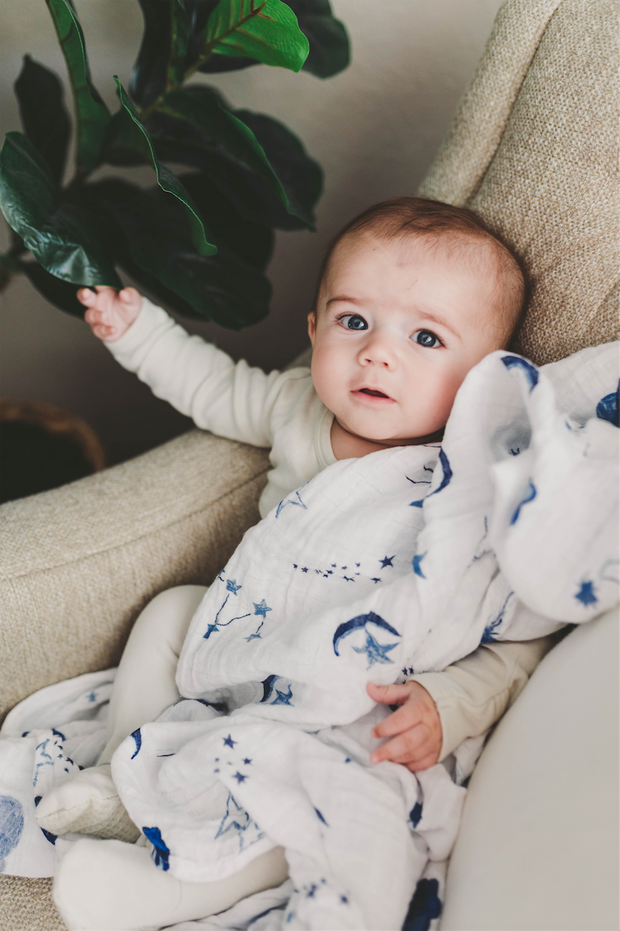 Bamboo Viscose and Organic Cotton Space Swaddle Blanket