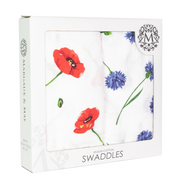 Muslin Swaddle Blankets - Poppy & Cornflowers