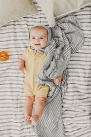 Muslin Swaddle Blankets - Grey Stripes & Gingham