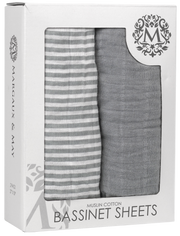 Bassinet Sheets - GREY - Premium Muslin Cotton