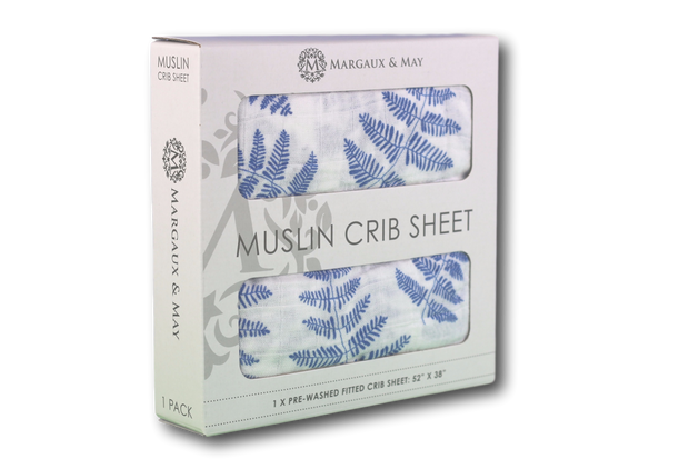 blue crib sheet in package