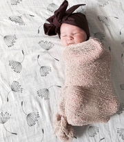 Organic Swaddle Blankets - Grey Feather & Dandelion