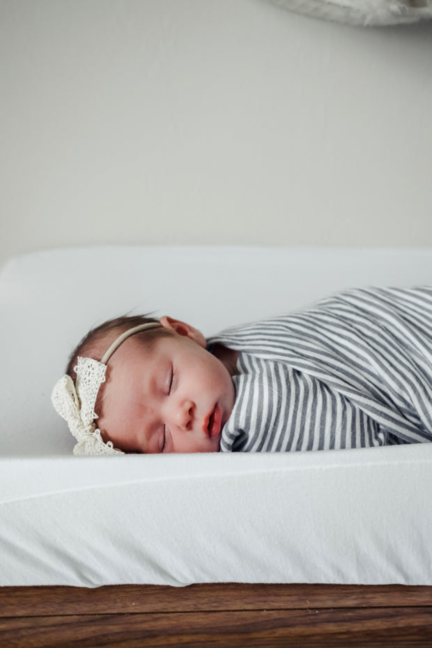 Gray Stripe Swaddle Blanket