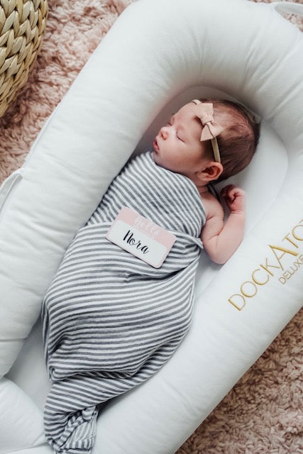 Gray Stripe Swaddle Blanket