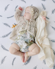 Organic Swaddle Blankets - Grey Feather & Dandelion