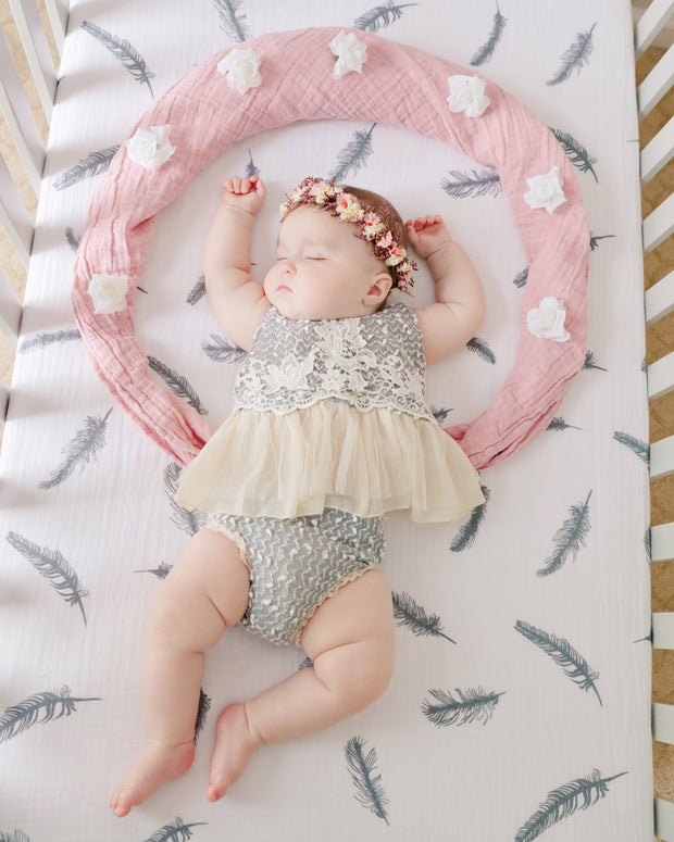 Organic Swaddle Blankets - Grey Feather & Dandelion