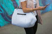 Minimalist Neoprene Tote Bag - White