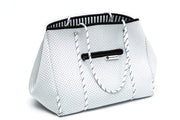white neoprene tote bag by margaux and may 