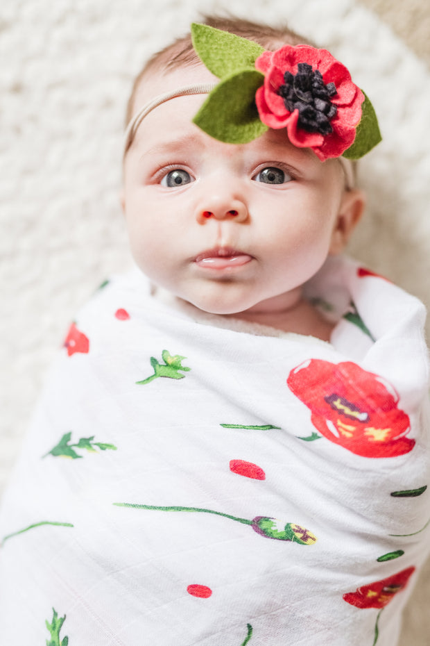 Muslin Swaddle Blankets - Poppy & Cornflowers