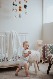 Organic Muslin Cotton Fitted Crib Sheet - Blue Fern
