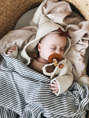 Muslin Swaddle Blankets - Grey Stripes & Gingham