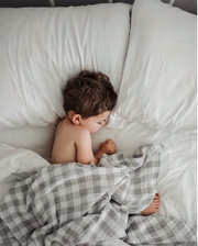 Muslin Swaddle Blankets - Grey Stripes & Gingham